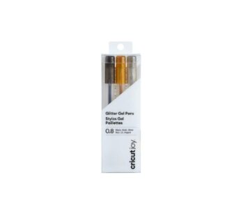 Cricut Joy Glitter Gel Pens, 0.8 mm, Black, Gold, Silver 3 Count