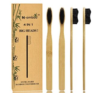 N-amboo Super Hard Toothbrush Bamboo Toothbrush Large Brush Head Manual Toothbrsuh Hard Br