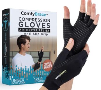 ComfyBrace Copper Infused Compression Arthritis Gloves for Hand & Finger Relief from pain/