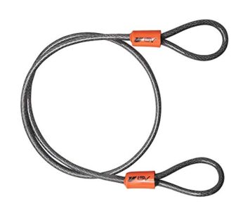 BV 2.5FT Bike Lock Cable with Loops – 5mm (3/16 Inch) Cut-Resistant Braided Steel Cable –