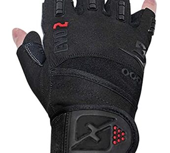 skott Evo 2 Weightlifting Gloves with Integrated Wrist Wrap Support-Double Stitching for E