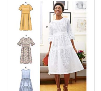 McCall’s Patterns McCall’s Women’s Knee Length Pleated Dress, Sizes 14-22 Sewing Pattern,
