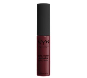 NYX PROFESSIONAL MAKEUP Soft Matte Metallic Lip Cream, Liquid Lipstick – Budapest (Deep Ma