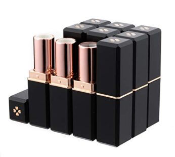 Allwon 10Pcs Black Empty Lipstick Tubes DIY Lip Balm Container (Square Tube)