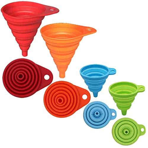 KongNai Kitchen Funnel Set 4 Pack, Small and Large, Kitchen Gadgets Accessories Foldable S - Image 2