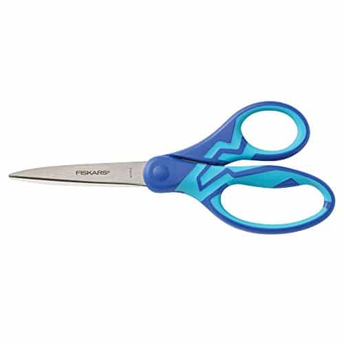 Fiskars 7" SoftGrip Left-Handed Student Scissors for Kids 12-14 - Left-Handed Scissors for