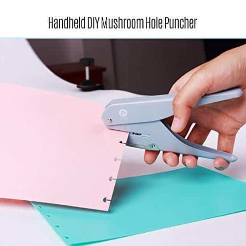 Fromthenon Mushroom Discbound Hole Punch Puncher Handheld DIY Paper Cutter with Ruler for - Image 3