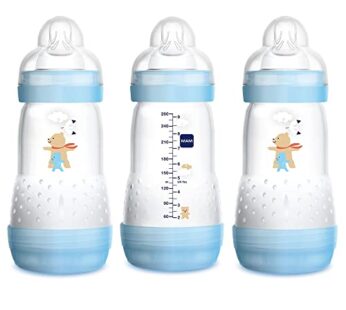 MAM Easy Start Anti-Colic Bottle 9 oz (3-Count), Baby Essentials, Medium Flow Bottles with