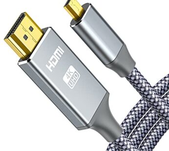oldboytech 4K Micro HDMI to HDMI Male Cable Adapter, 4K@60Hz HDR Nylon Braid Cord Compatib
