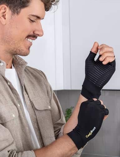 ComfyBrace Copper Infused Compression Arthritis Gloves for Hand & Finger Relief from pain/ - Image 5