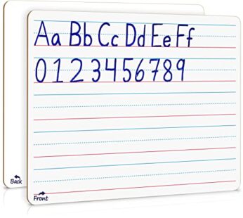 Scribbledo Double Sided Whiteboard Lined Dry Erase Board for Kids Ruled Writing Board Hand