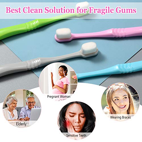 4 Pieces Soft Micro-Nano Manual Toothbrush Extra Soft Bristles Toothbrush with 20,000 Bris - Image 5