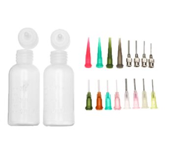 2Pcs Jagua Henna Temporary Tattoo Kit Applicator Bottles with 16 Tips Needles for Henna Ta