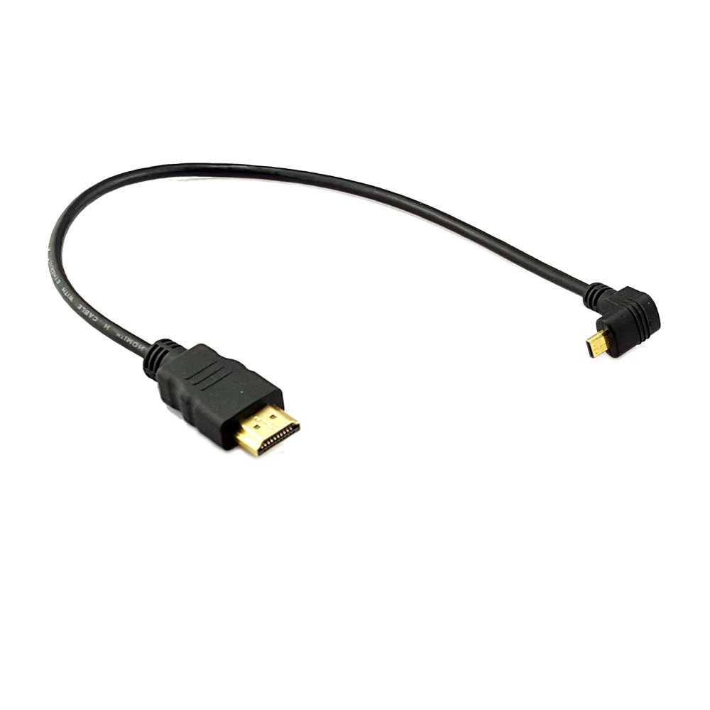 Seadream 1Foot 90 Degree Down Angle Micro HDMI Male To HDMI Male Cable Connector (1Pack)