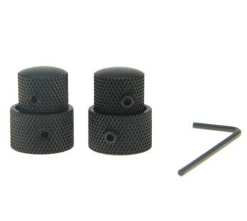 KAISH Pack of 2 Metal Dual Concentric Stacked Control Knobs Guitar Bass Parts for Electric