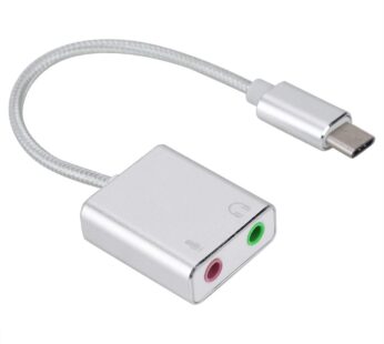 External Sound Card, Aluminum Alloy Type C External Stereo Sound Card Audio Adapter 3.5mm