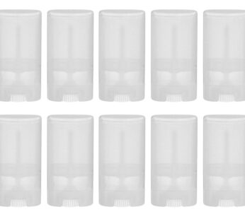 UPSTORE 10PCS 15ml/0.5oz Empty Refill Plastic Oval Deodorant Containers Lip Gloss Balm Lip