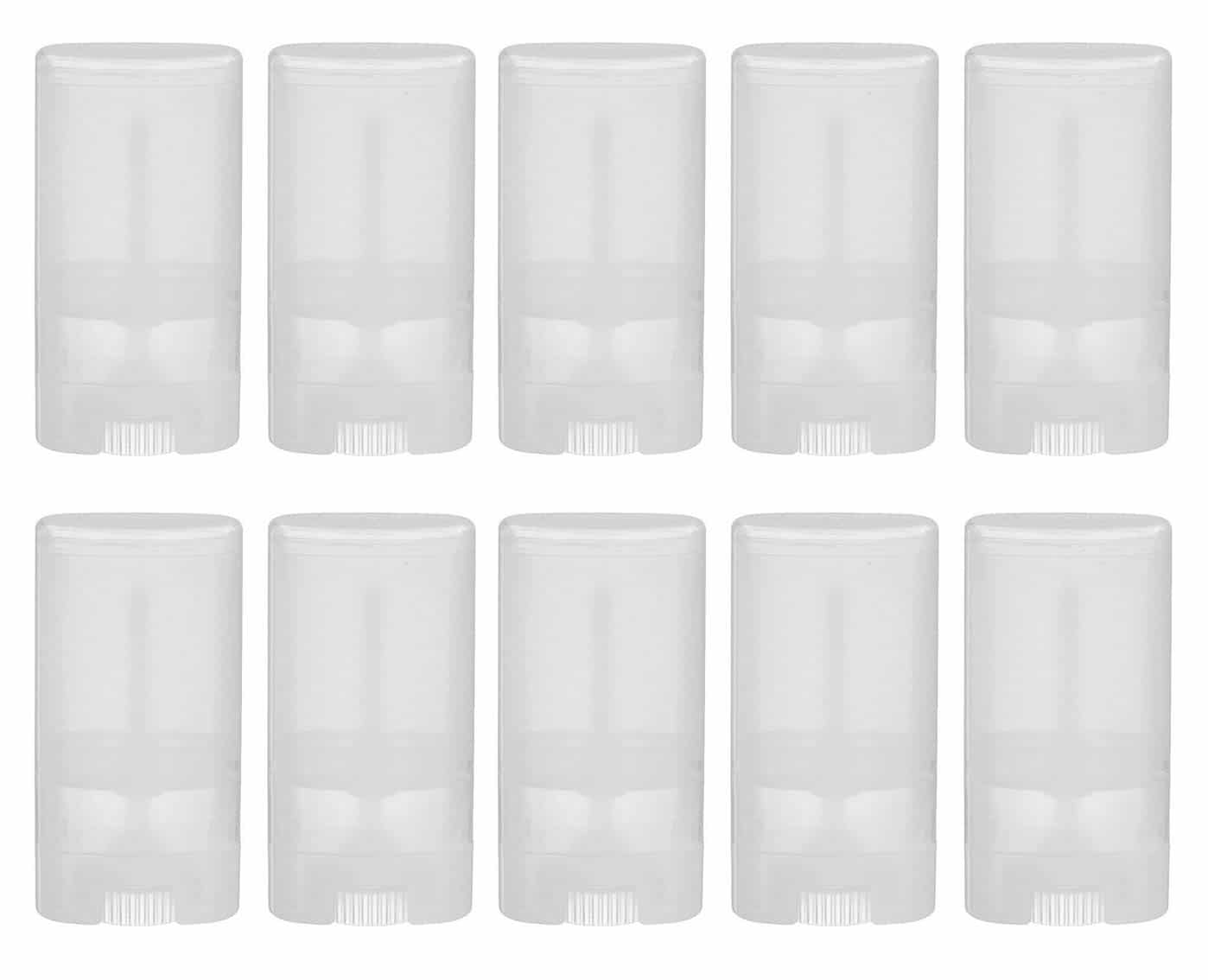 UPSTORE 10PCS 15ml/0.5oz Empty Refill Plastic Oval Deodorant Containers Lip Gloss Balm Lip