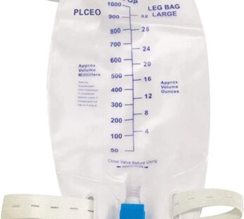 Easy-Tap Leg Bag Urinary Drainage Bag, 1000ml, Anti-Reflux Valve, Cloth Straps, Easy Flip