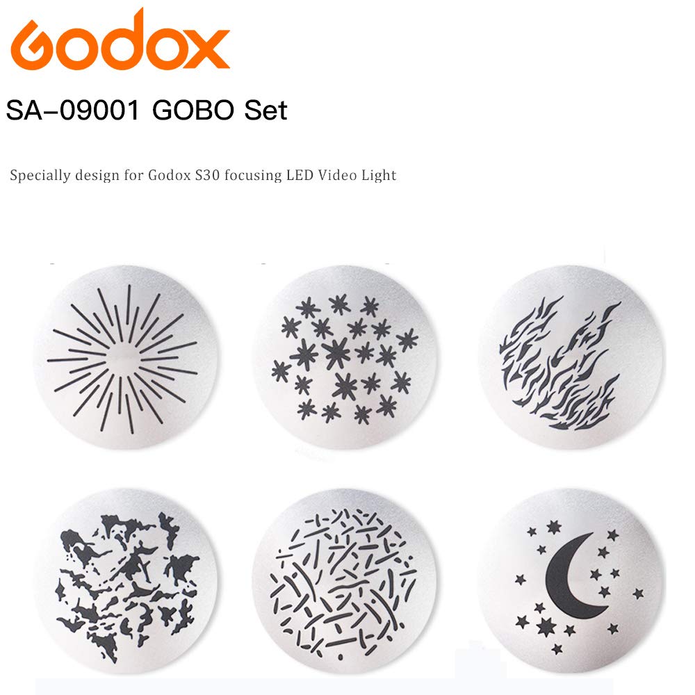 GODOX SA-09-001 GOBO Sets for S30 LED Light Creative Effects (SUSA09001) - Image 4