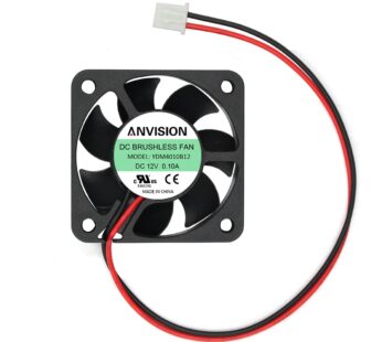 ANVISION 40mm x 10mm DC 12V Brushless Cooling Fan, Dual Ball Bearing, 2 Pin