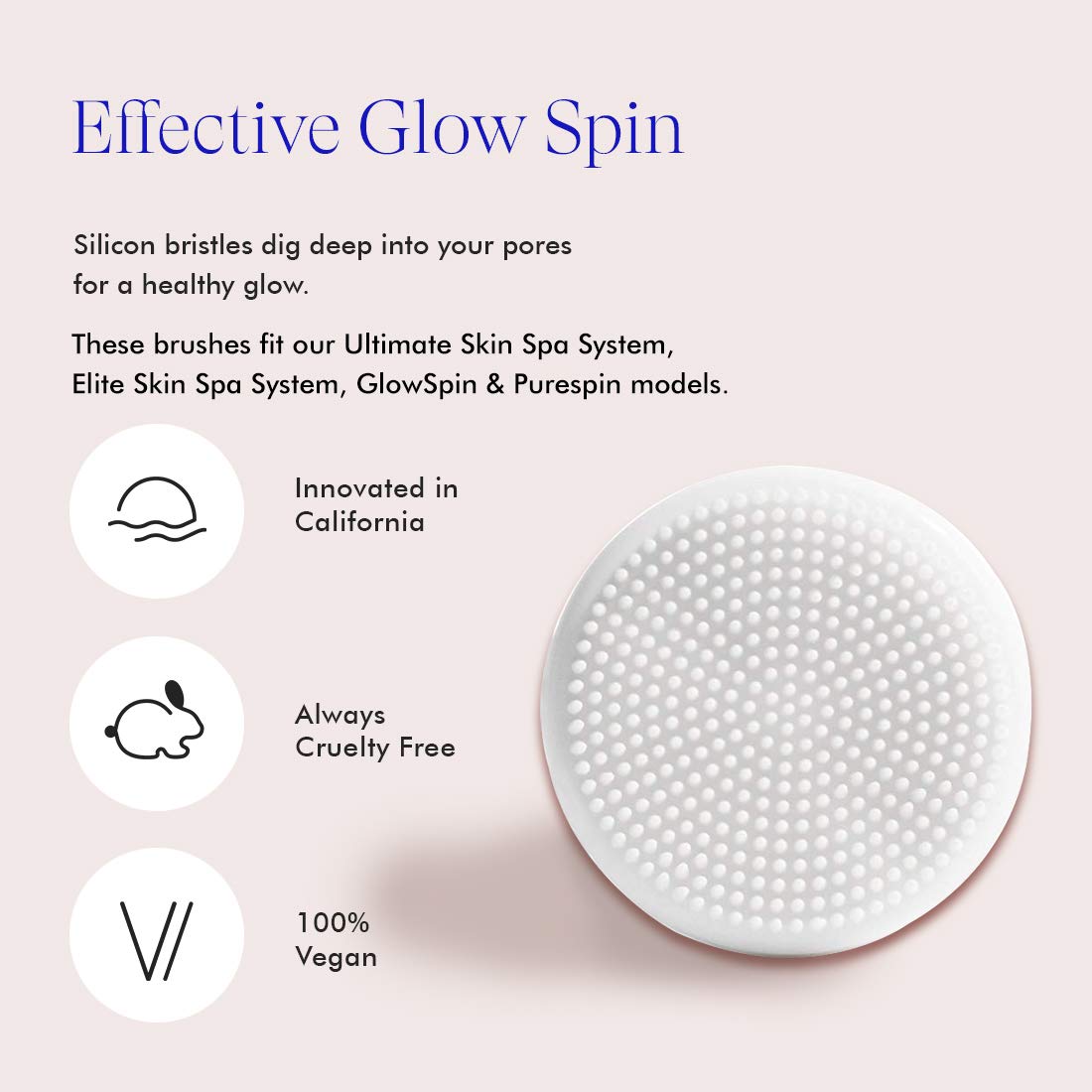 Vanity Planet Replacement Silicon Facial Brush Head compatible with Ultimate Skin Spa & Gl - Image 2