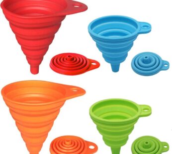 KongNai Kitchen Funnel Set 4 Pack, Small and Large, Kitchen Gadgets Accessories Foldable S