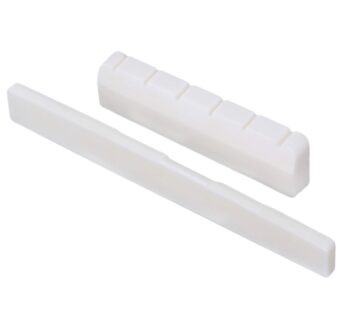 Mxfans White 2 in 1 Bone Bridge Saddle Nut Set 80mm & 50mm for Classical Guitar Replacemen