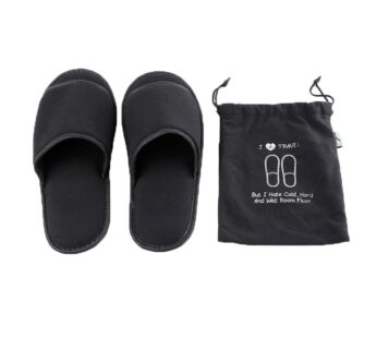 Comfysail Foldable Portable Slippers Washable Open Toe Towelling Slippers with Storage Bag