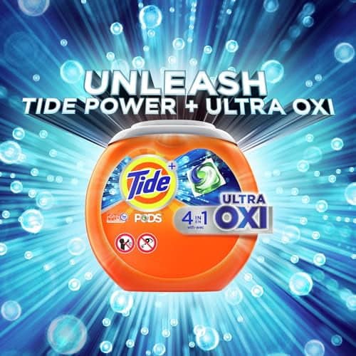 Tide PODS Ultra Oxi Liquid Laundry Detergent Pacs, 32 Count - Image 2