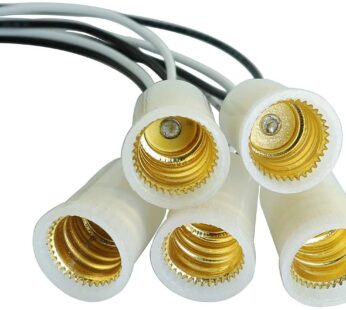 Longdex E12 Lamp Socket 5PCS Candle Candelabra E12 Light Lamp Socket Holder Base with Lead