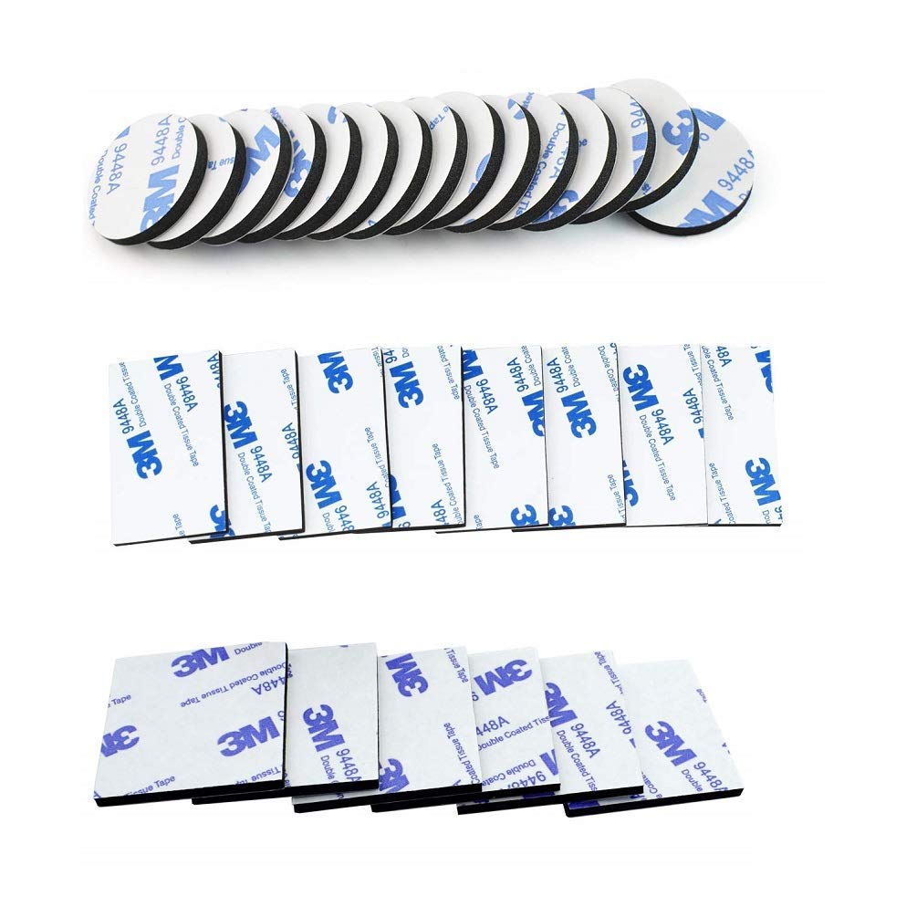 Double Sided Foam Tape Strong Pad Mounting,Black Self-Adhesive Tape Include Square Round a - Image 2