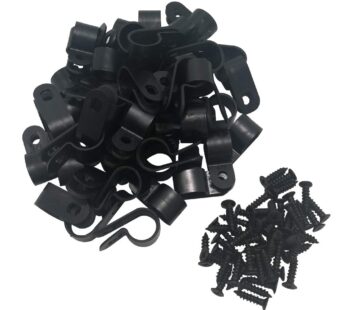 Cable Clamp R-Type Cable Clip Wire Clamp 1/2″ Nylon Screw Mounting Cord Fastener Clips wit