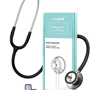 FriCARE Stethoscope – Black Stethoscopes for Nurses Medical Nursing Students – Classic Sta
