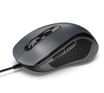 TECKNET USB Wired Mouse, 3600DPI Corded Computer Mouse with 4 Adjustable Levels, 6-Button