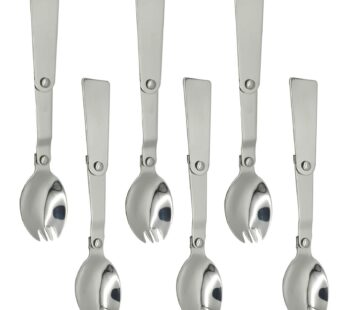 Maydahui Folding Spoon and Fork SUS 18/10?304?Stainless Steel Salad Spork Portable for The