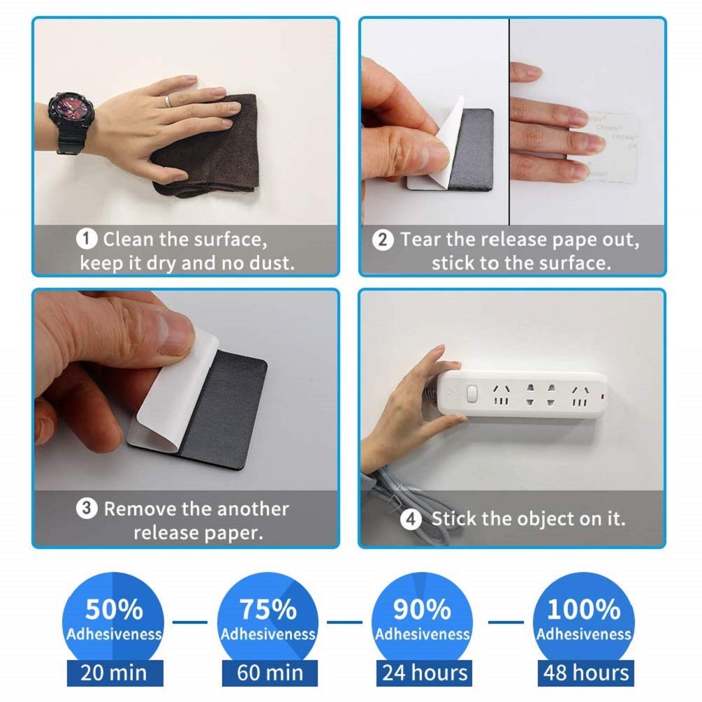 Double Sided Foam Tape Strong Pad Mounting,Black Self-Adhesive Tape Include Square Round a - Image 4