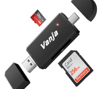 Vanja 3-in-1 SD Card Reader USB-C/USB-A/Micro USB Portable Memory Card Reader Trail Camera