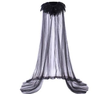 Evil Queen Cosplay Super Villain Cloak Steampunk Feather Collar Witch Cape