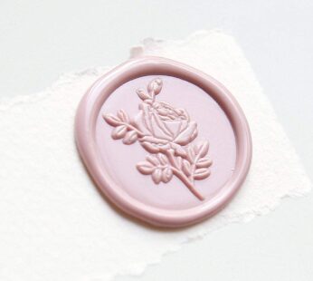 UNIQOOO Wild Rose Wax Seal Stamp | French Rose Botanical Flower Stamp Perfect for Wedding