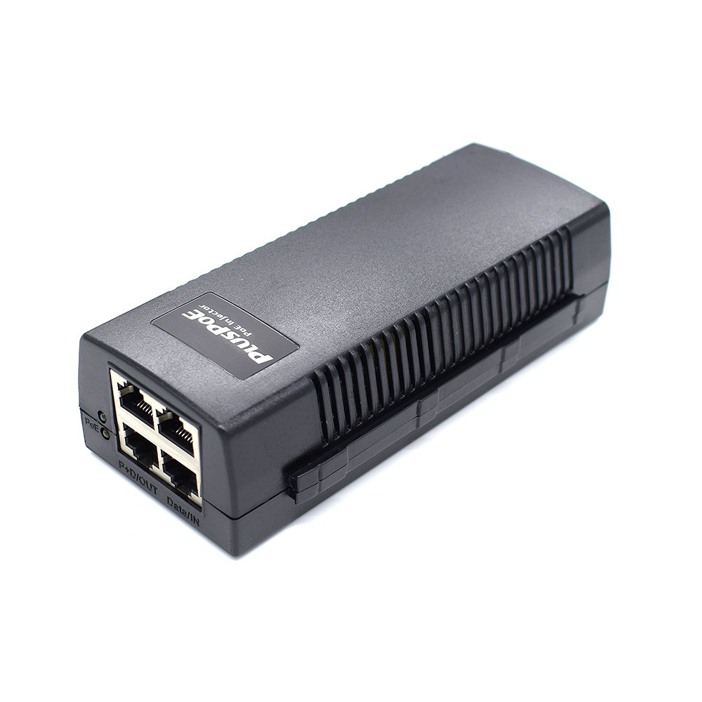 PLUSPOE Dual Ports Gigabit Power Over Ethernet Injector Adapter (35 Watts Max) with 2 PoE