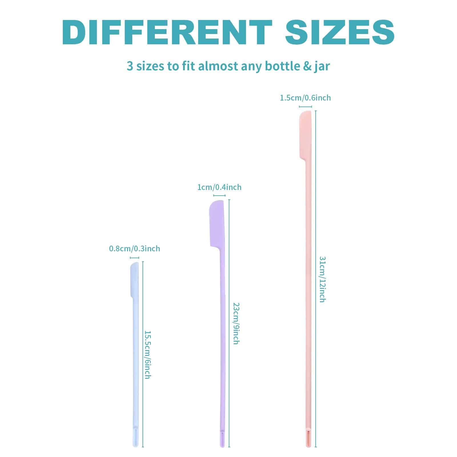 9 Pieces 3 Sizes Silicone Spatula for Beauty and Kitchen Silicone Makeup Spatula Silicone - Image 4