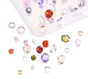 Beadthoven 80pcs 4size Mini Crystal Cubic Zirconia Stone Cabochons Faceted Pointed Back Rh