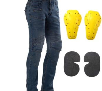 Motorcycle Riding Jeans Armor Racing Cycling Pants with 4 Knee Hip Protective Pads (XXXL=3