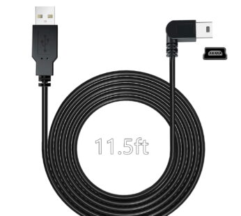 YQMAJIM Charging Power Cable for Dash Cam, (11.5 Ft) USB 2.0 to Mini USB Car Vehicle Power