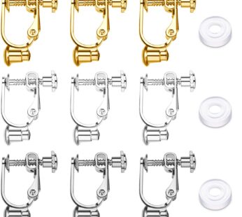 18 Pieces Clip-on Earrings Converter Components with Post for Non-Pierced Ears 3 Colors an