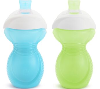 Munchkin Click Lock Bite Proof Sippy Cup, 9 Ounce,2 Count (Pack of 1), Blue/Green