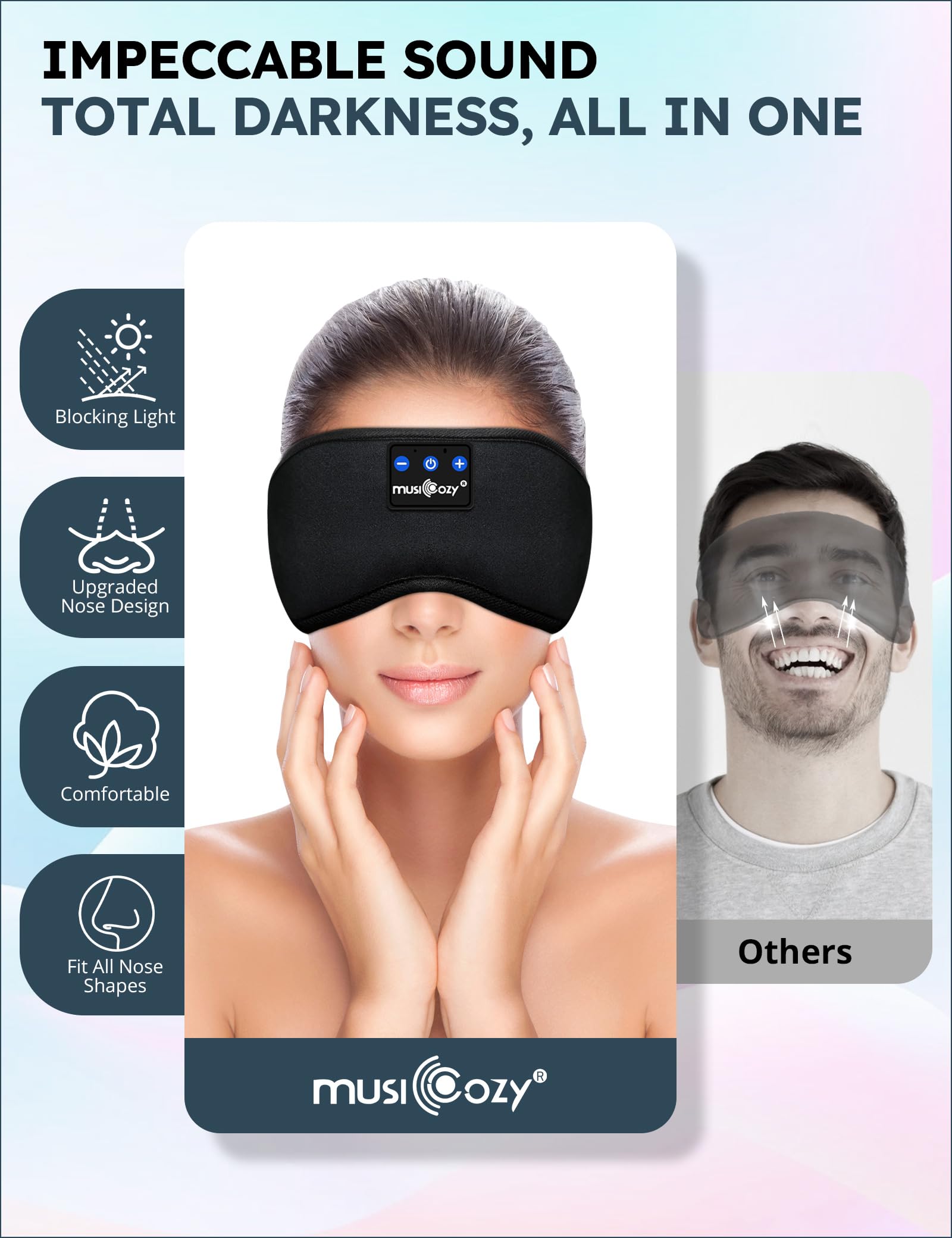 MUSICOZY Sleep Headphones Bluetooth 5.2 Headband Sleeping Headphones Sleep Eye Mask, Wirel - Image 5