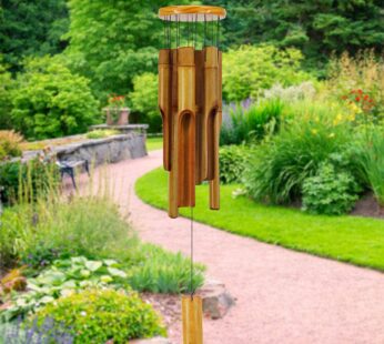 Bamboo Wind Chimes Outdoor,Wooden Wind Chimes with Melody Deep Tone,30″ Classic Zen Garden