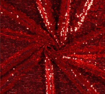 Glitz Sequin & Mesh Red, Fabric by the Yard